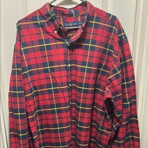Ralph Lauren Red and Blue Casual Button Down Shirt